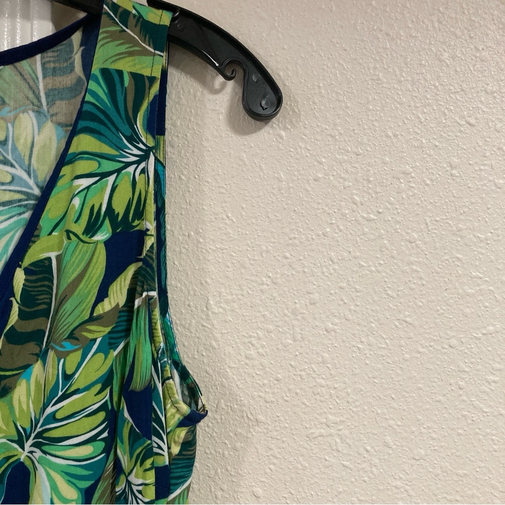 Tommy Bahama Midi Dress Floral Women Blue Green Long Casual M sleeveles - Picture 5 of 16